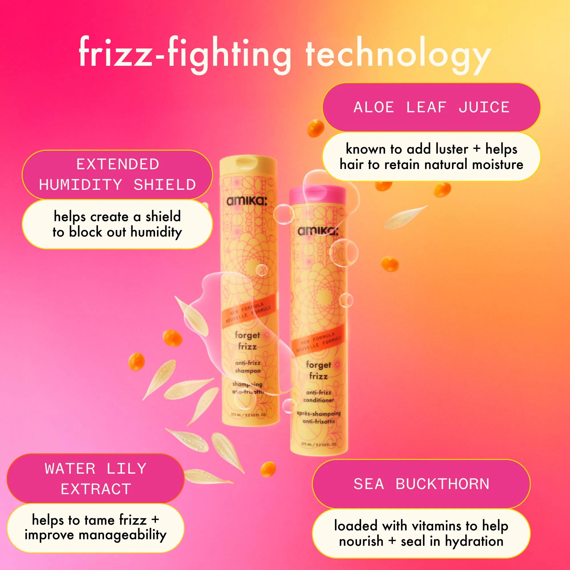amika forget frizz anti-frizz shampoo, 275ml | smoothing, humidity protection, up to 72 hour frizz control + lightweight hydration, for medium to thick coarse hair types 2a-4c - Image 10