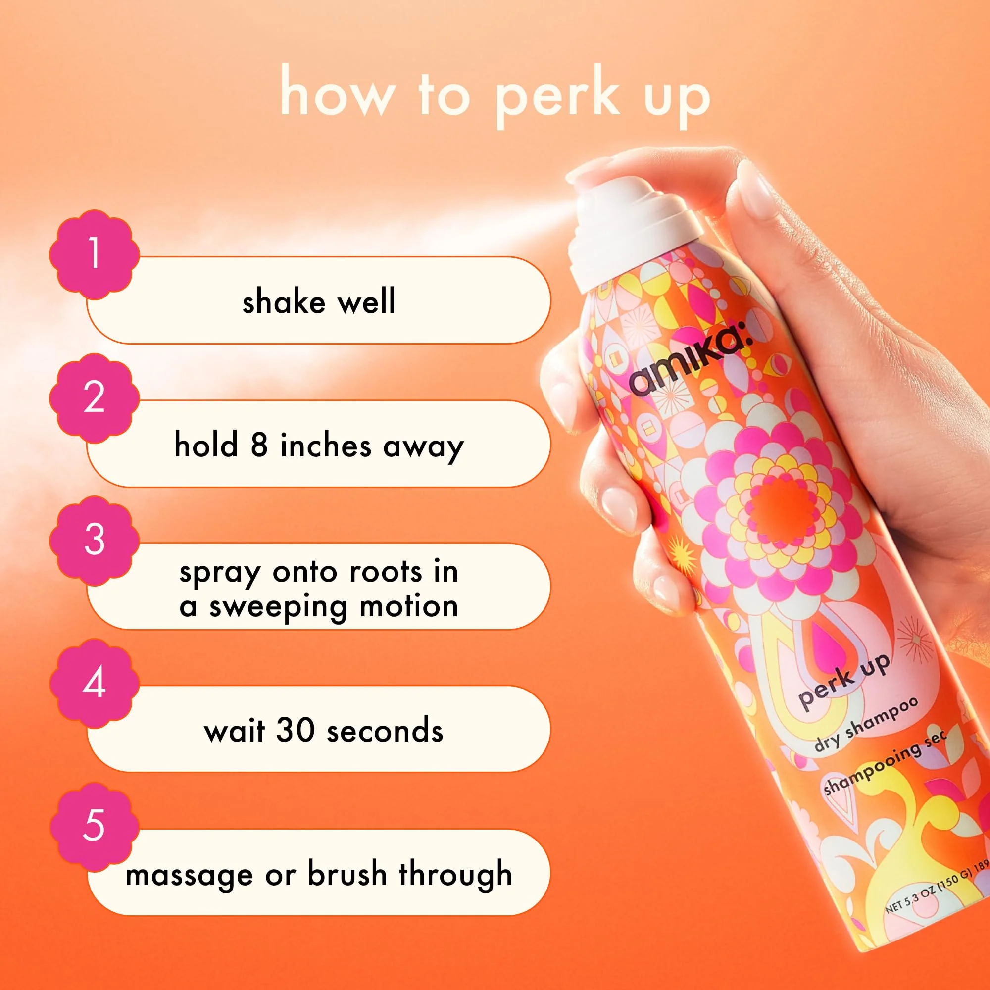 amika Perk Up Dry Shampoo, 5.3 oz. (Pack of 1) - Image 2
