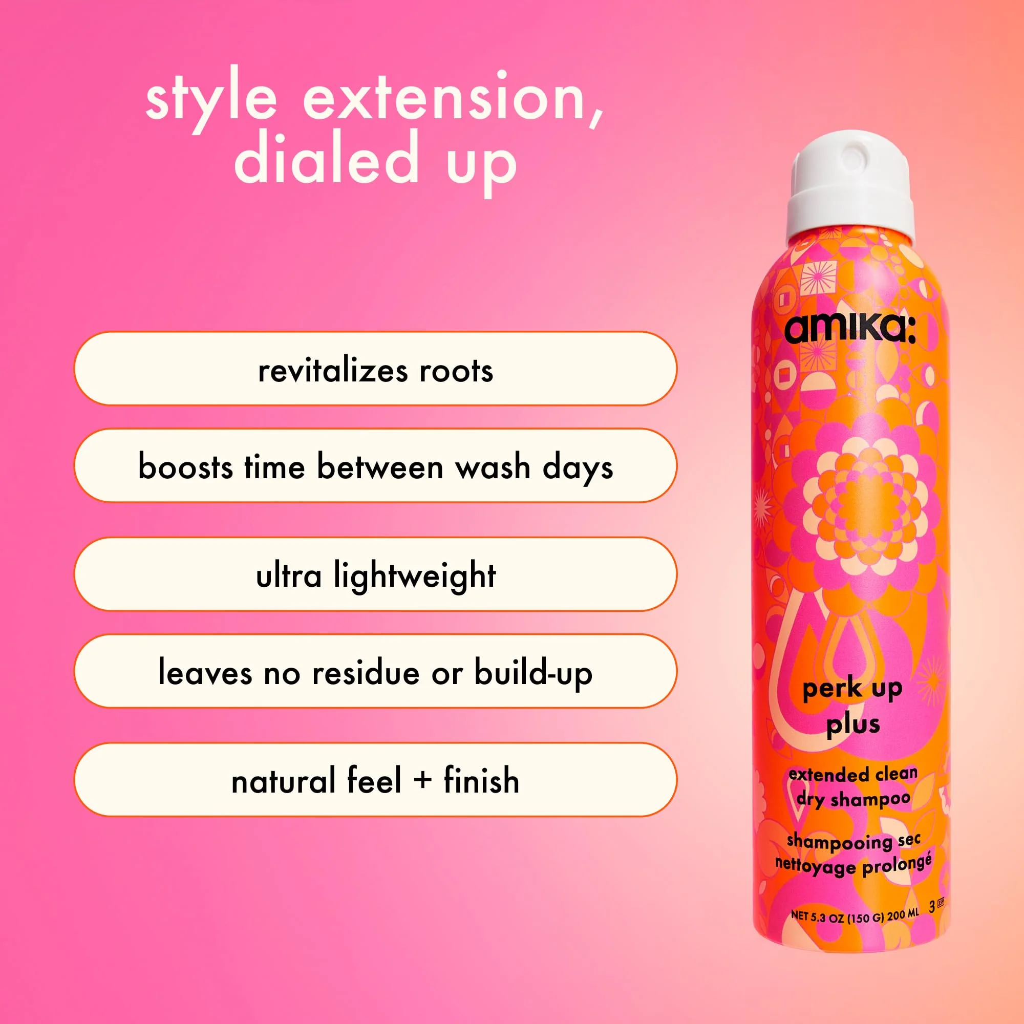 amika perk up plus extended clean dry shampoo, 5.3oz | revitalizes roots + boosts time between washes with no residue or build up | for all hair types - Image 9