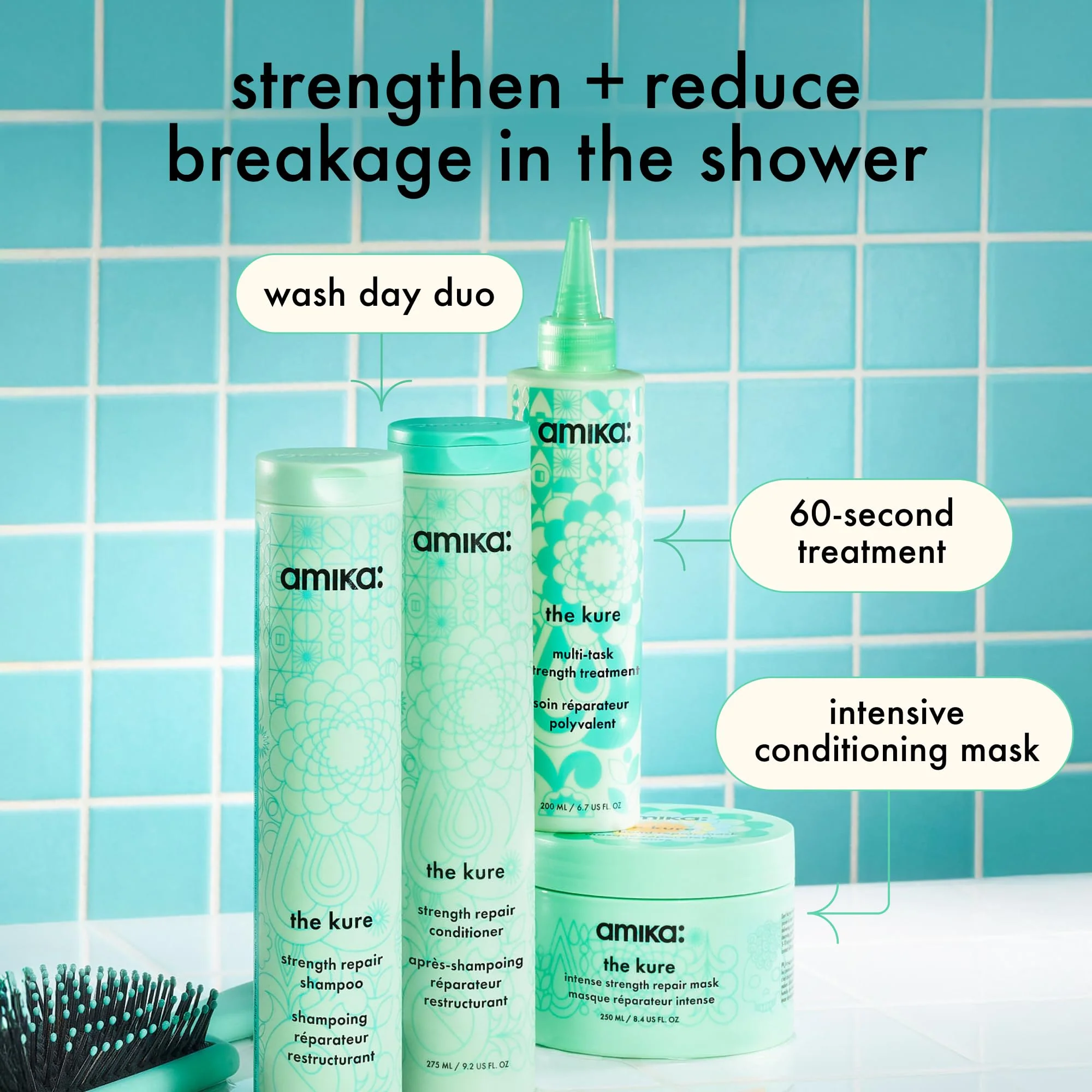 amika the kure strength repair shampoo, 275ml - Image 4