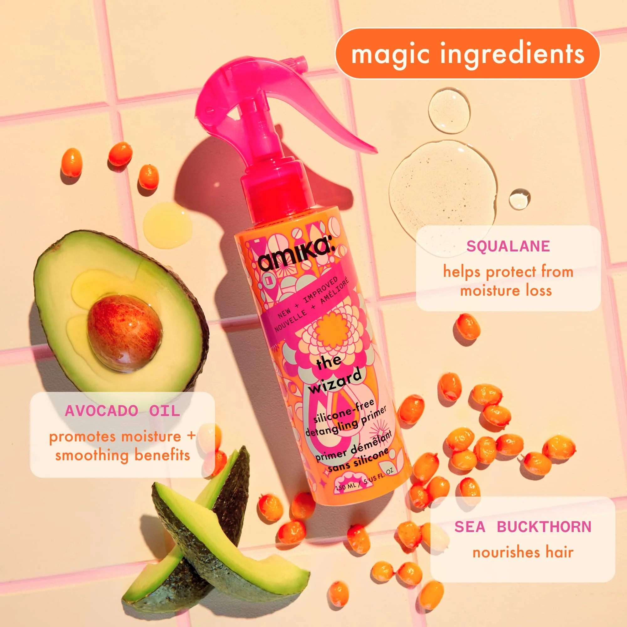 amika the wizard silicone-free detangling primer, 150ml - Image 8