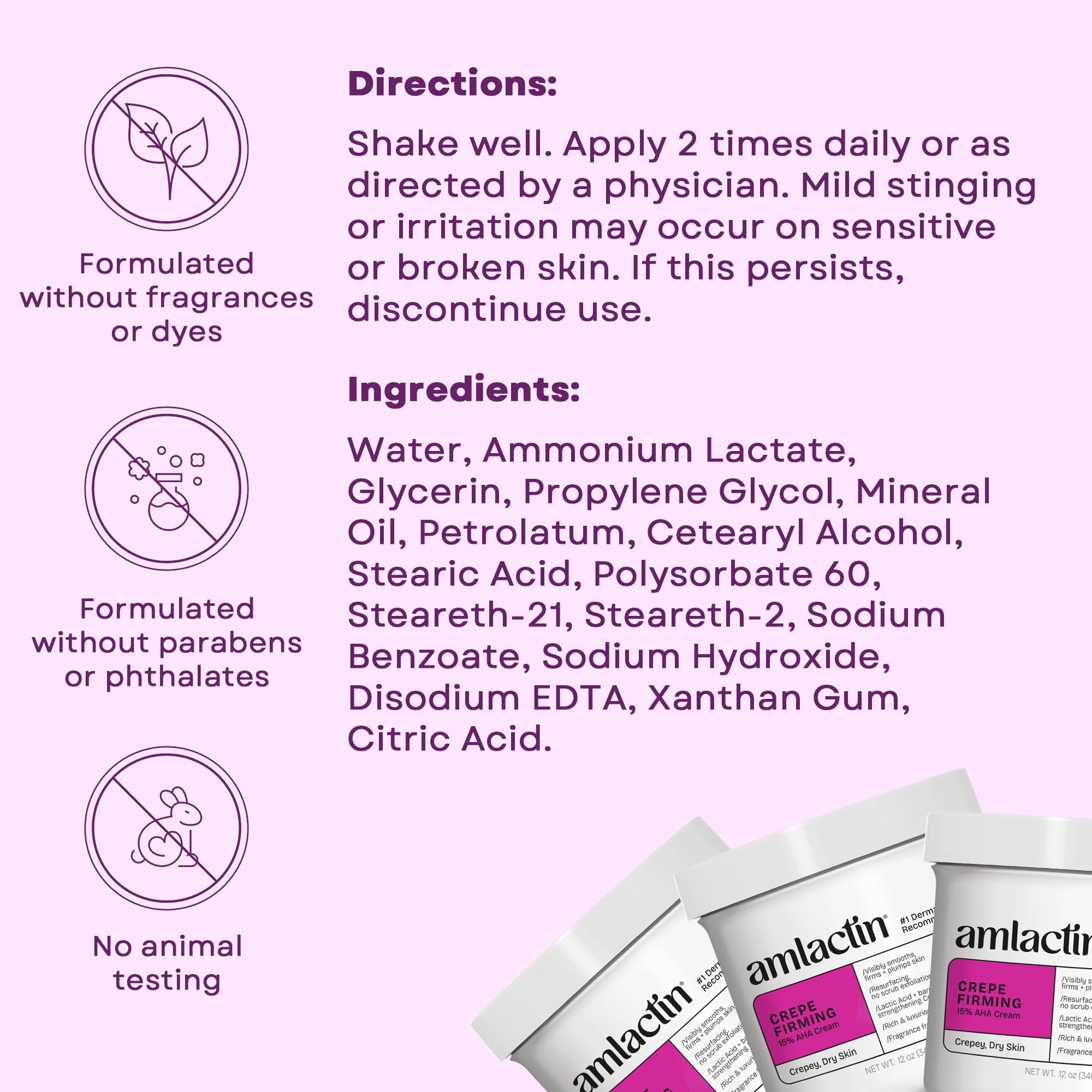 AmLactin Crepe Firming Cream - Therapeutic Skin Tightening Cream for Body – No-Scrub Exfoliator and Moisturizer, Skin Care with 15% Lactic Acid AHA, 12 oz (Packaging May Vary) - Image 2