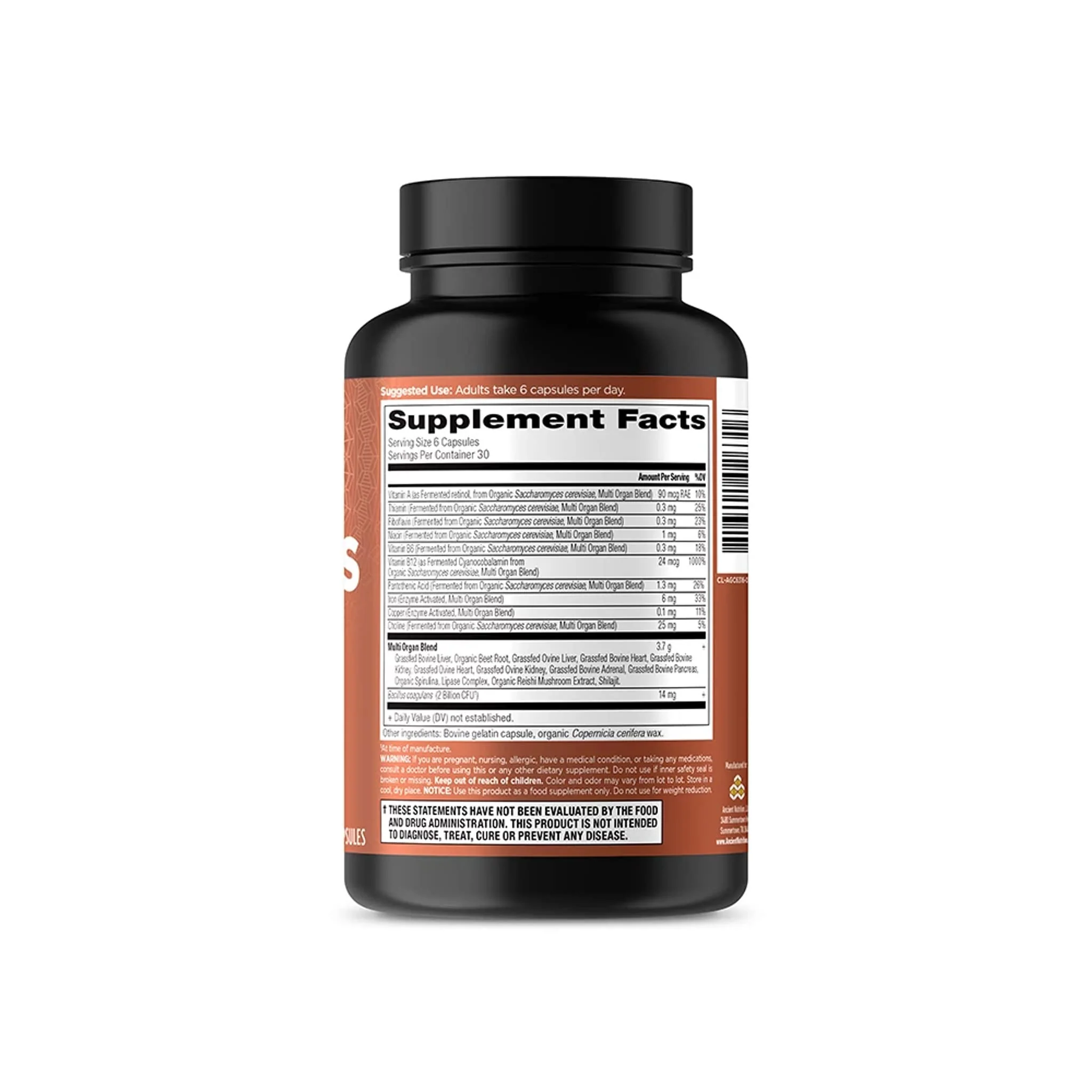 Ancient Nutrition Organ Supplements, Grass-Fed and Wild Organ Complex Capsules, Liver, Heart, Kidney Supports Organ, Cognitive, and Immune System Health, 180 Ct - Image 8