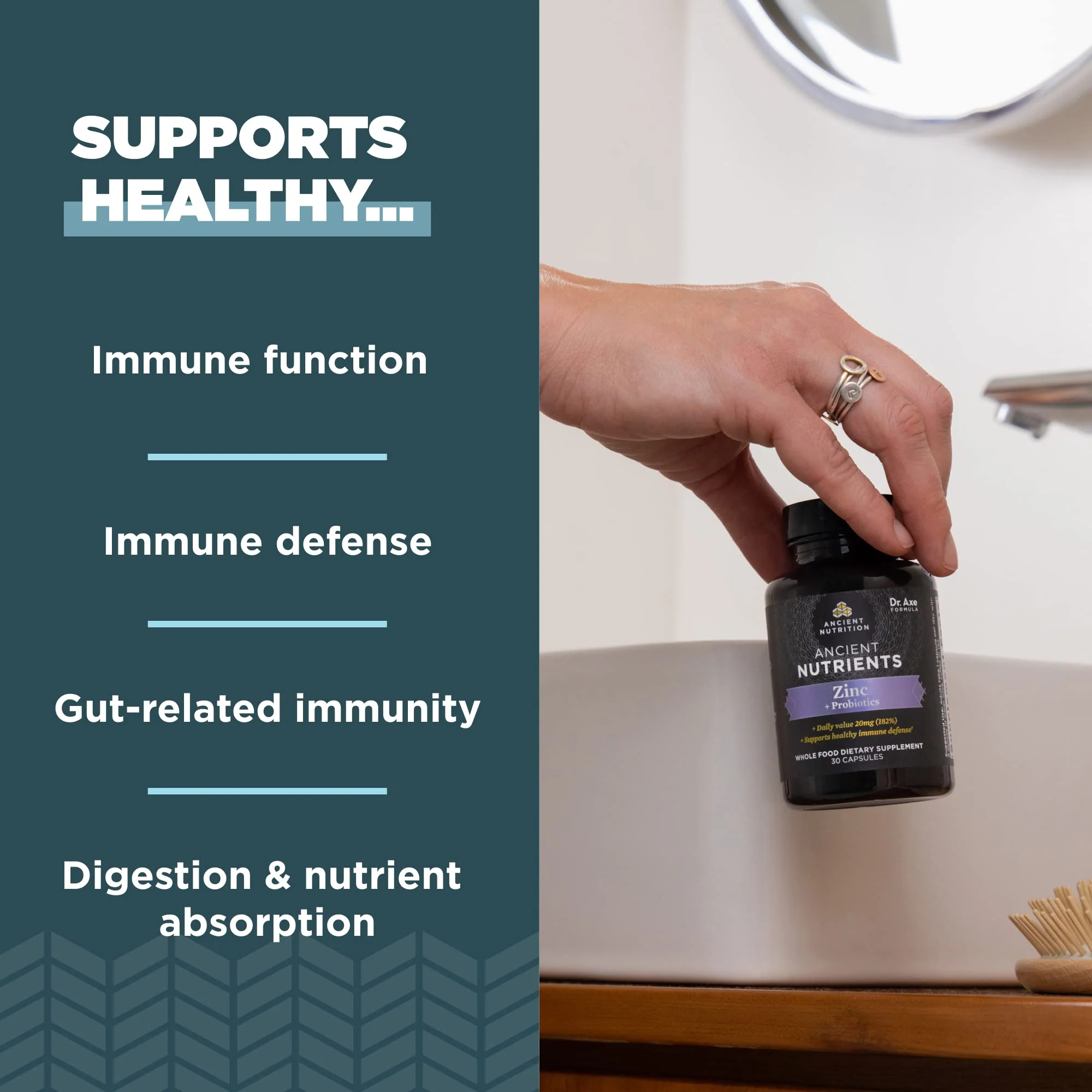 Ancient Nutrition Probiotics and Zinc Supplement, Supports Healthy Immune System and Gut Health, Made Without GMOs, Superfoods Supplement, Paleo and Keto Friendly, 30 Count - Image 6