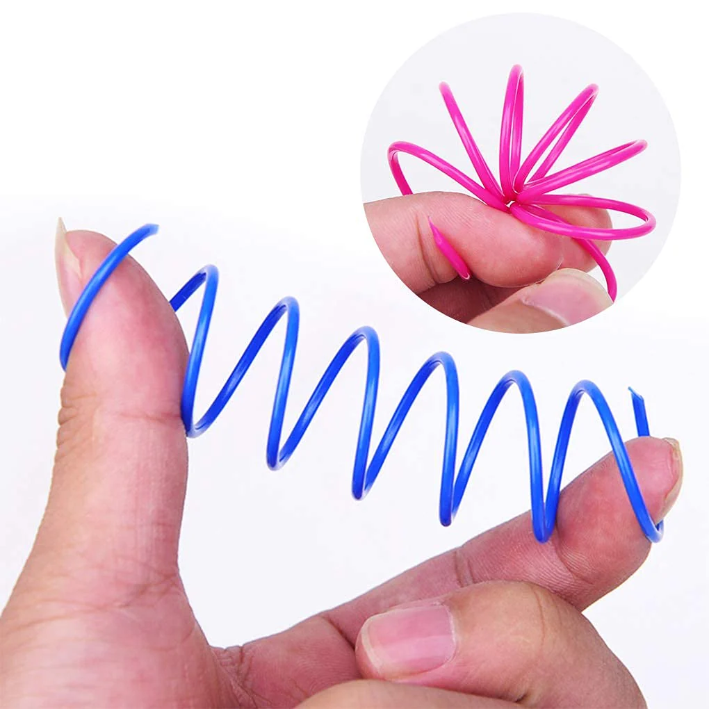 Andiker Interactive Cat Spiral Creative Spring Toy to Kill Time and Keep Fit, Sturdy and Heavy Plastic for Swatting, Biting, Hunting Kitten Toys, Colorful, 12 pcs - Image 7