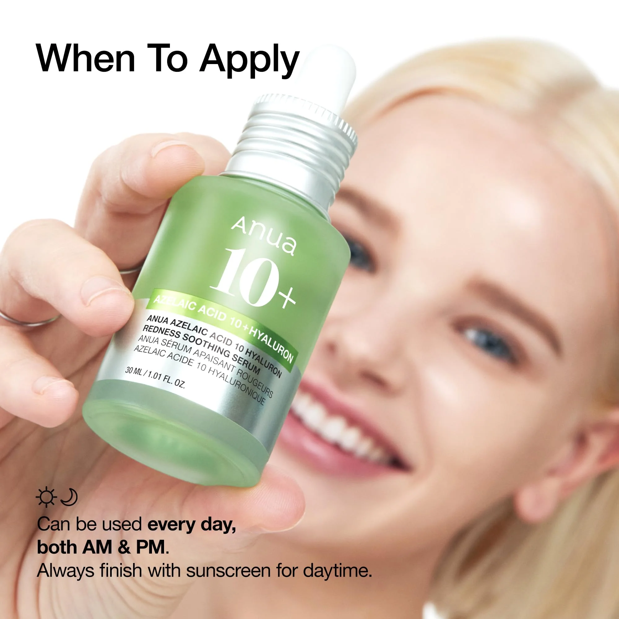 Anua Azelaic Acid 10 Hyaluron Redness Soothing Serum, Facial Serum for Blemish-Prone & Sensitive Skin, Lightweight & Hydrating Blemish Care, Hyaluronic Acid, Korean Skincare, 1.01 fl oz. - Image 3