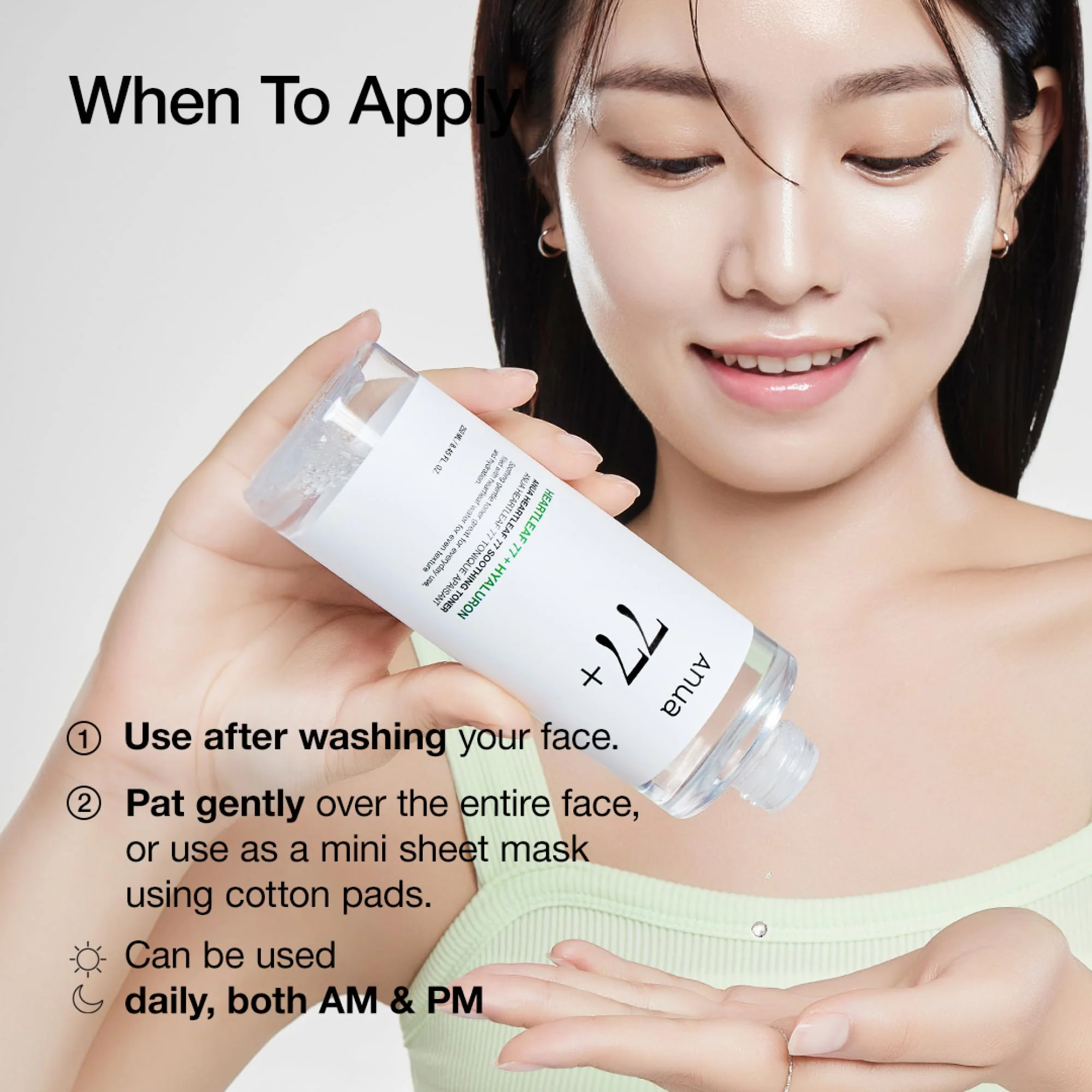 Anua Heartleaf 77 Soothing Toner, Moisturizing & Calming Facial Toner for Glass Skin, Hyaluronic Acid, Lightweight Hydration for Sensitive Skin, Redness Relief, Korean Skincare, 8.45 fl.oz - Image 4