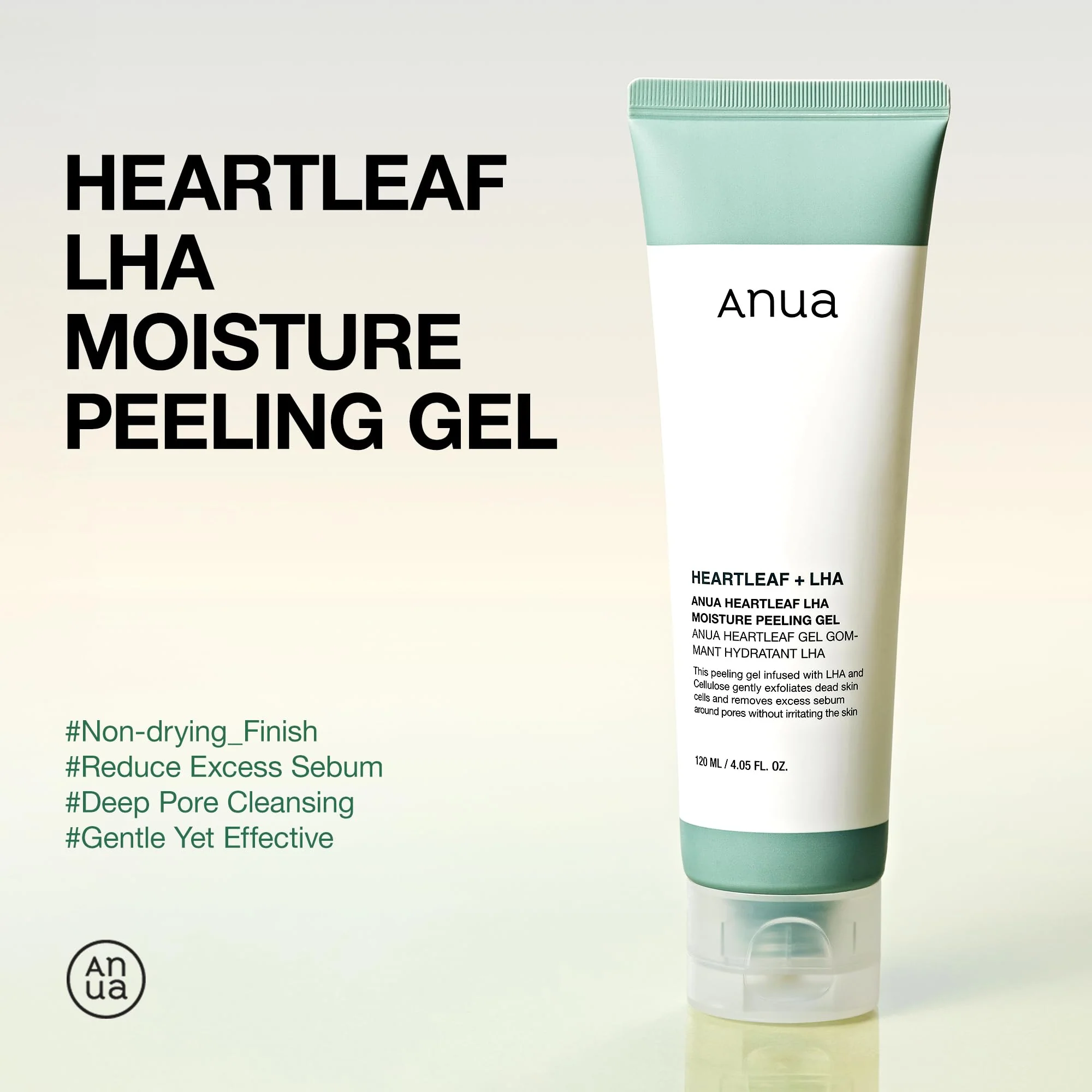 ANUA Heartleaf LHA Moisture Peeling Gel, Gentle Exfoliation, Hydrating Facial Peel, Pore Care, Dead Skin Removal, Natural Cellulose for Soothing, Vegan, Korean Skin Care (120ml/4.05 fl.oz.) - Image 8