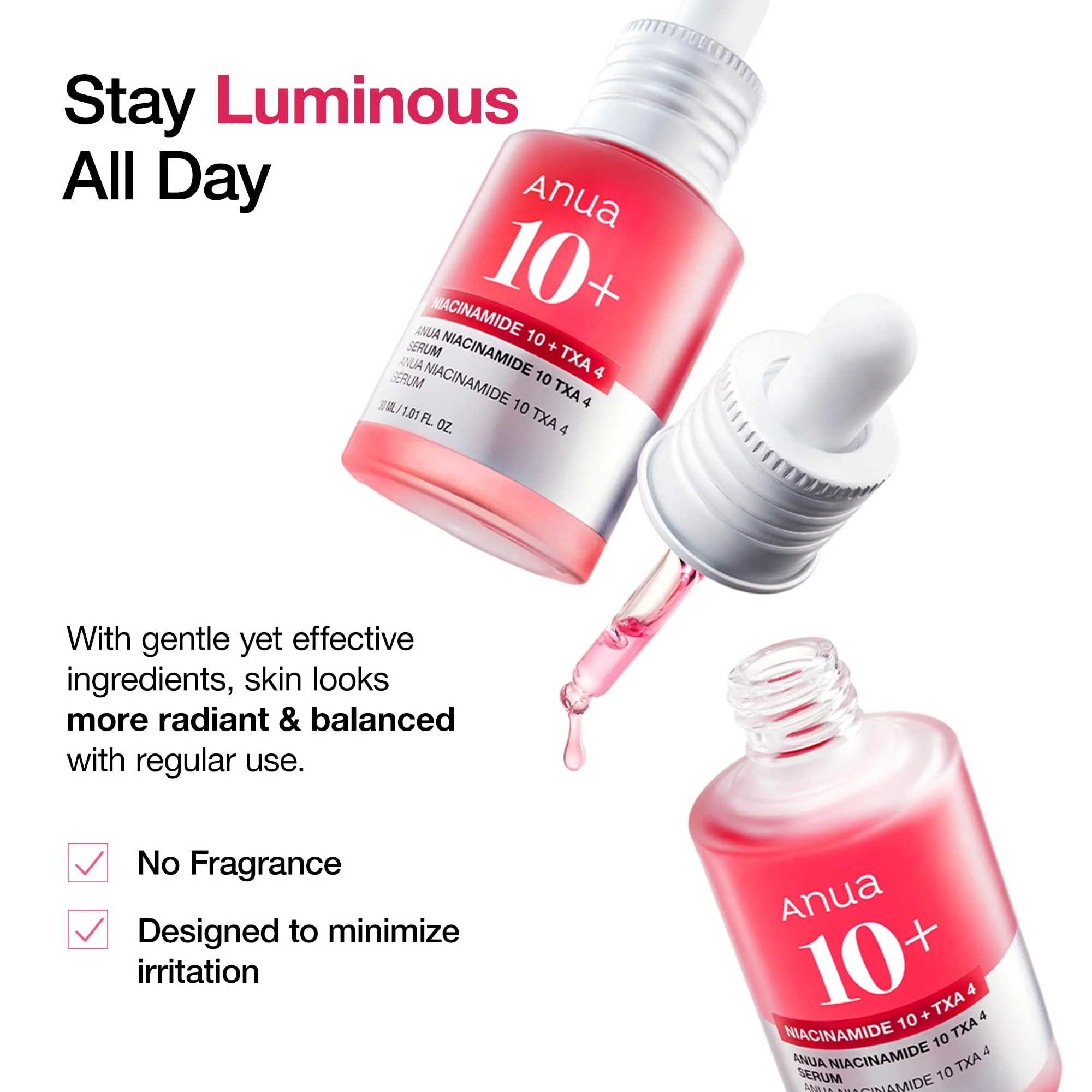 Anua Niacinamide 10 + TXA 4 Serum, Dark Spot Care, Hyaluronic Acid, Tranexamic Acid, Lightweight & Hydrating All-in-One Daily Facial Serum for Glass Skin, Korean Skincare, 1.01 fl.oz - Image 7