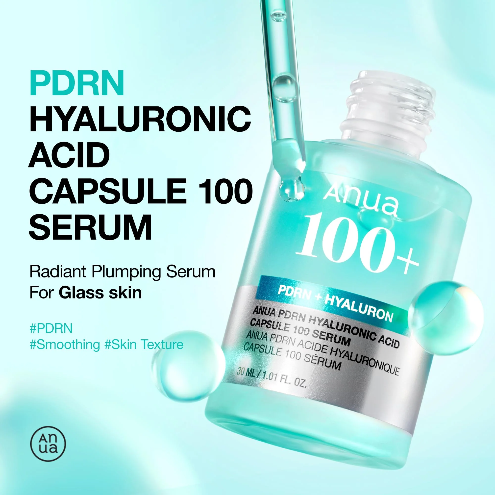 Anua PDRN Hyaluronic Acid Capsule 100 Serum, Radiant Face Serum, Salmon DNA, Hyaluronic Acid, Hydration, Moisture Plumping Effect, Lightweight, Glass Skin, Korean Skincare, 1.01 fl. oz - Image 9