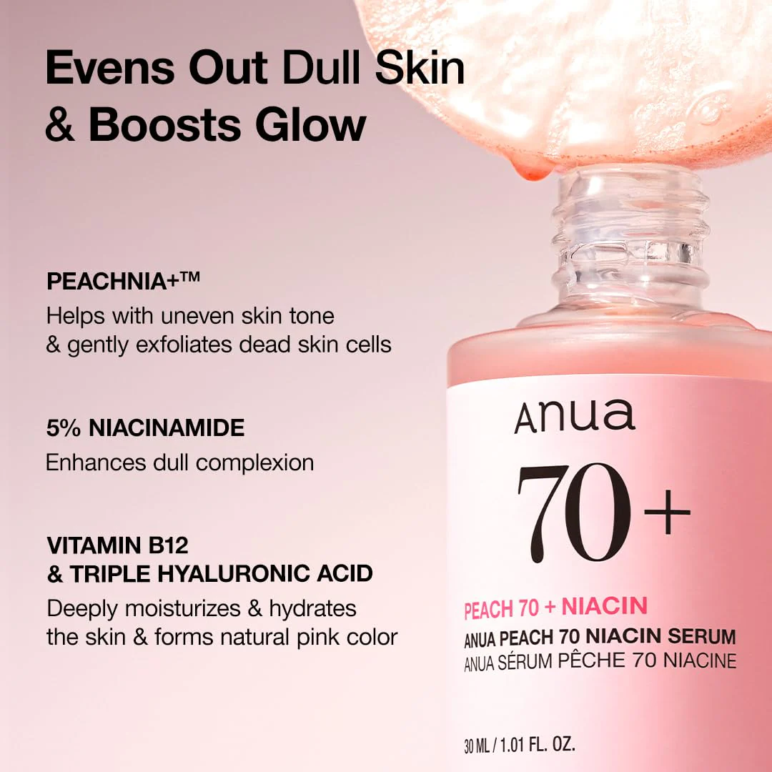 Anua Peach 70 Niacinamide Serum, Daily Glow Serum For Face, Skin Tone & Dullness Care with Vitamin B12, Lightweight, Hydrating For Glass Skin Effect, Korean Skin Care, 1.01 fl.oz - Image 18