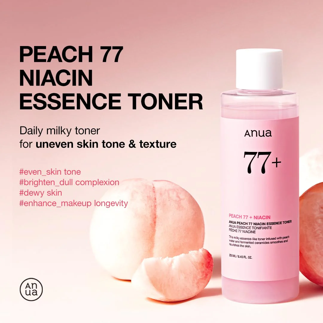 Anua Peach 77 Niacin Essence Toner 250ml / Brightening Toner for Face, Niacinamide, Panthenol, Ceramides, Facial Toner for Glass Skin, Korean Skin Care (8.45 fl.oz.) - Image 7