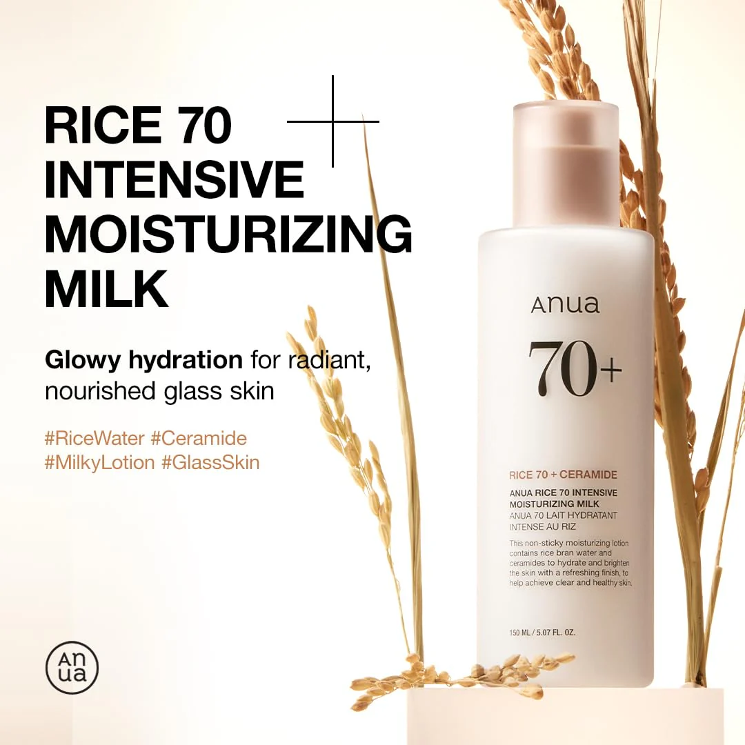 ANUA Rice 70 Intensive Moisturizing Milk, Hydrating Face Lotion, Niacinamide, Ceramides, All Skin Types, Sensitive, Skin Moisture Barrier, Lightweight Nourishing, Korean Skincare, 5.07 fl.oz. - Image 7