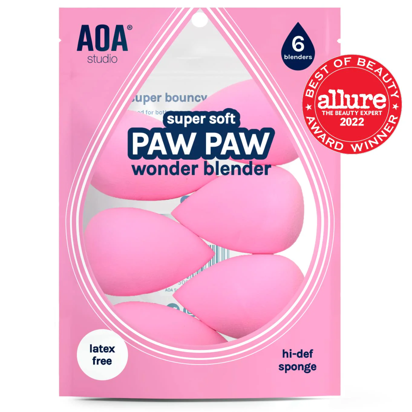 AOA Studio Collection makeup Sponge Set Latex Free and High-definition Set of 6 makeup Wonder blender For Powder Cream and Liquid, Super Soft Wonder Beauty Cosmetic - Image 9
