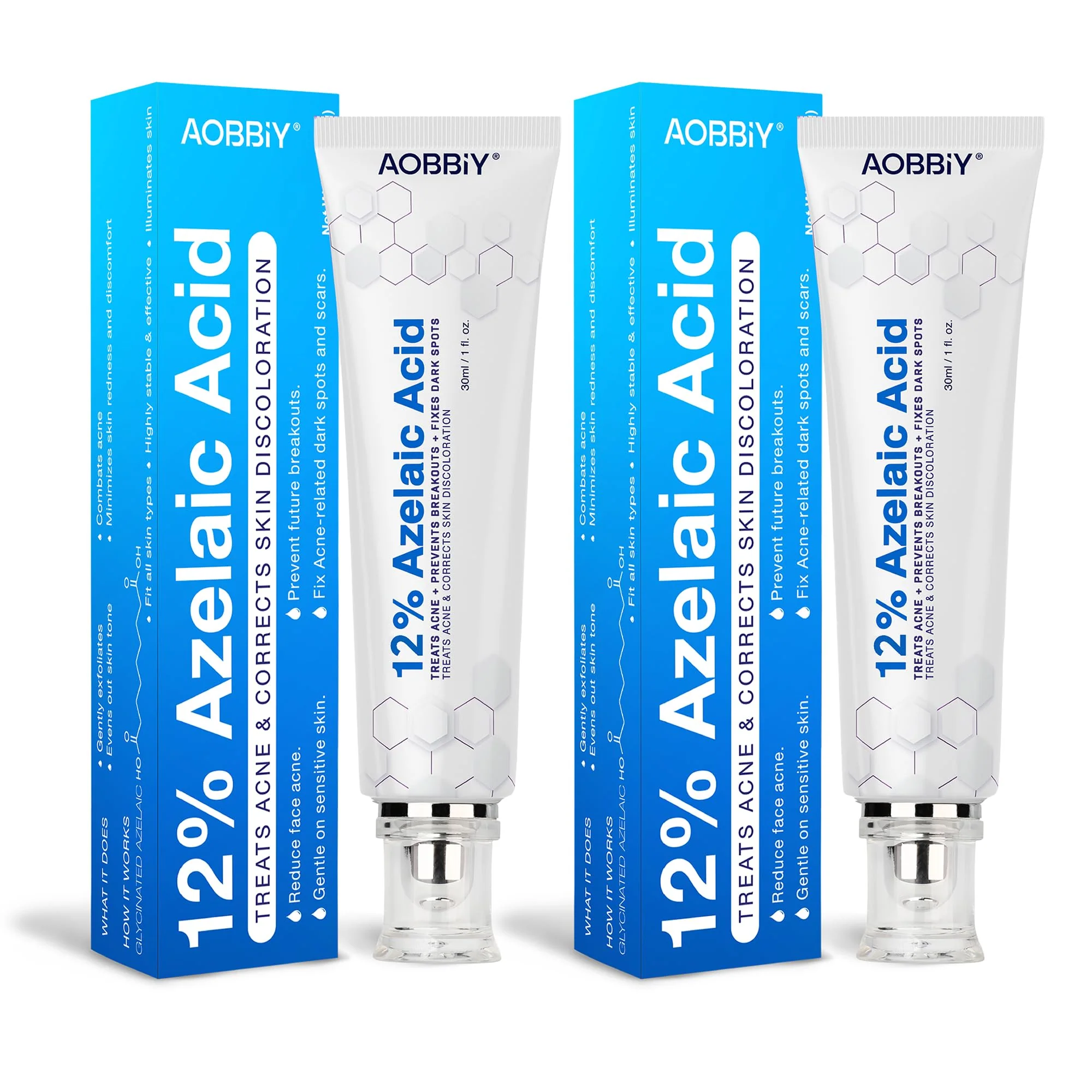 AOBBIY Azelaic Acid Cream for Face: Redness-Soothing Azelaic Acid Facial Cream for Uneven Tone, Blemish-Prone Skin, Pore Care, and Skin Clarity Support, 4 oz