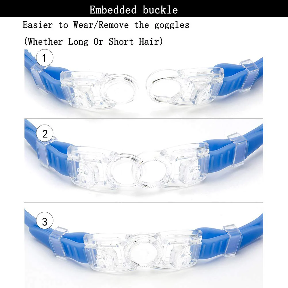 Aokelily Swim Goggles and Cap Set 4 in 1, UV 400 Protection Lenses Clear Anti-Fog Swimming Goggles Waterproof No Leaking with Nose Clip + Ear Plugs for Adult Men Women Kids (Blue) - Image 2