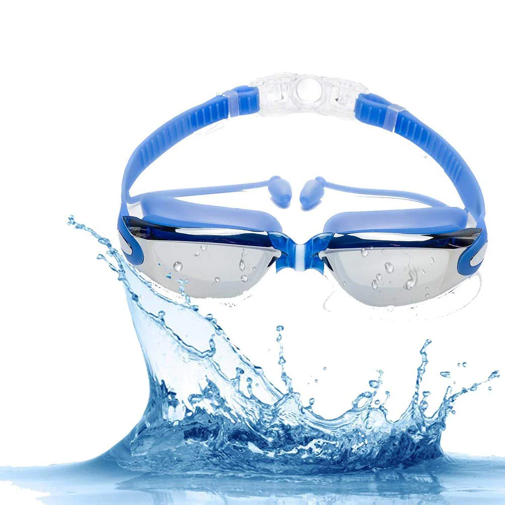 Aokelily Swim Goggles and Cap Set 4 in 1, UV 400 Protection Lenses Clear Anti-Fog Swimming Goggles Waterproof No Leaking with Nose Clip + Ear Plugs for Adult Men Women Kids (Blue) - Image 6