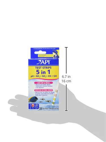 API 5-in-1 Test Strips Freshwater and Saltwater Aquarium Test Strips 25-Count Box - Image 2