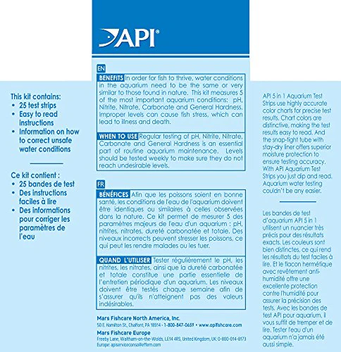 API 5-in-1 Test Strips Freshwater and Saltwater Aquarium Test Strips 25-Count Box - Image 9
