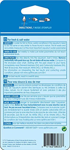 API 5-IN-1 TEST STRIPS Freshwater and Saltwater Aquarium Test Strips 4-Count Box - Image 8