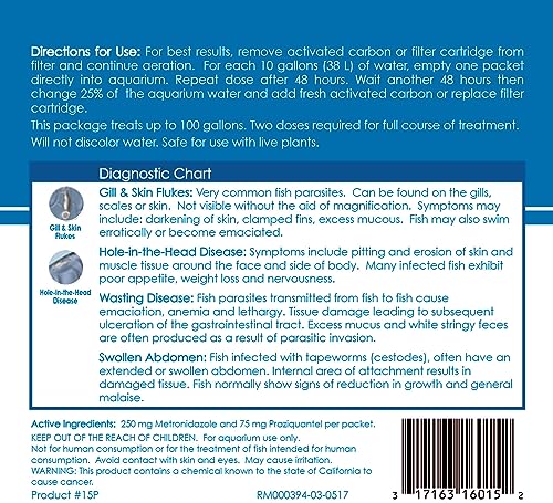 API GENERAL CURE Freshwater and Saltwater Fish Powder Medication 10-Count Box - Image 7