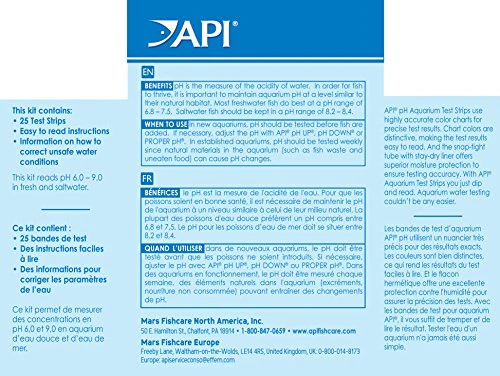 API TEST STRIPS,For Variety of Water Parameters,Monitor aquarium water quality and help prevent invisible water problems that can be harmful to fish,Use weekly and when problems appear,25-Count (33F) - Image 9