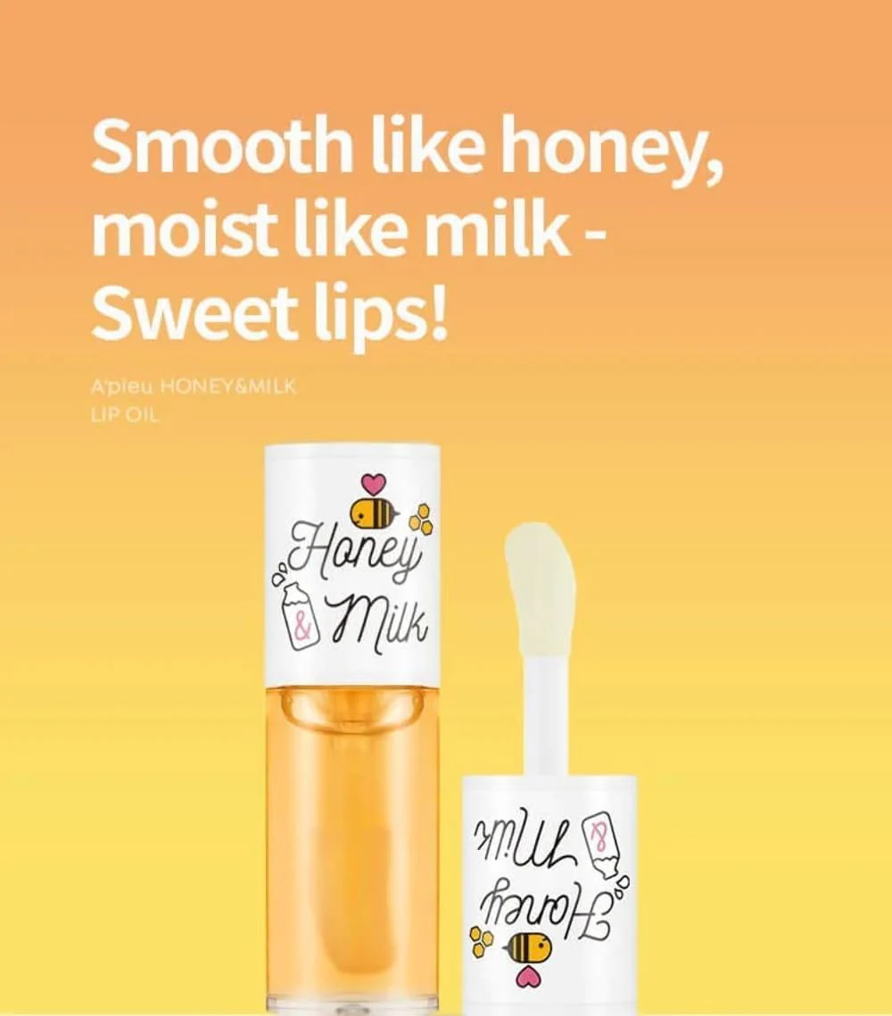 A'PIEU Honey & Milk Lip Oil I Korean Lip Oil, Long-Lasting Moisture, Nourishing Extracts, Smooth Finish, Lightweight - Image 6