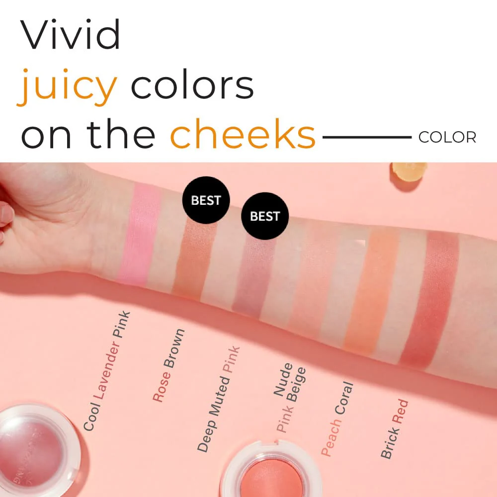 A'PIEU Juicy-Pang Jelly Blusher [VL01] – Soft Touch Blush for Cheek with Combined Cream & Powder Texture for Natural Dewy-Finish, No Fall-Out. 0.17 oz - Image 6