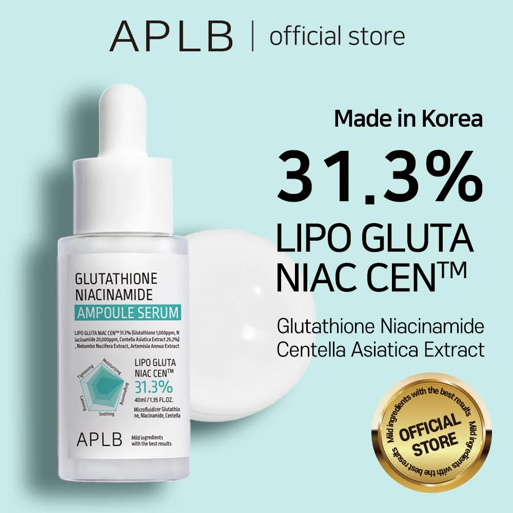 APLB Glutathione Niacinamide Ampoule Serum | LIPO GLUTA NIAC CEN™ 31.3% 1.35 FL.OZ/Korean Skincare, Long lasting moisturizing, Improve skin elasticity, Revitalize for gentle and improve skin texture - Image 9