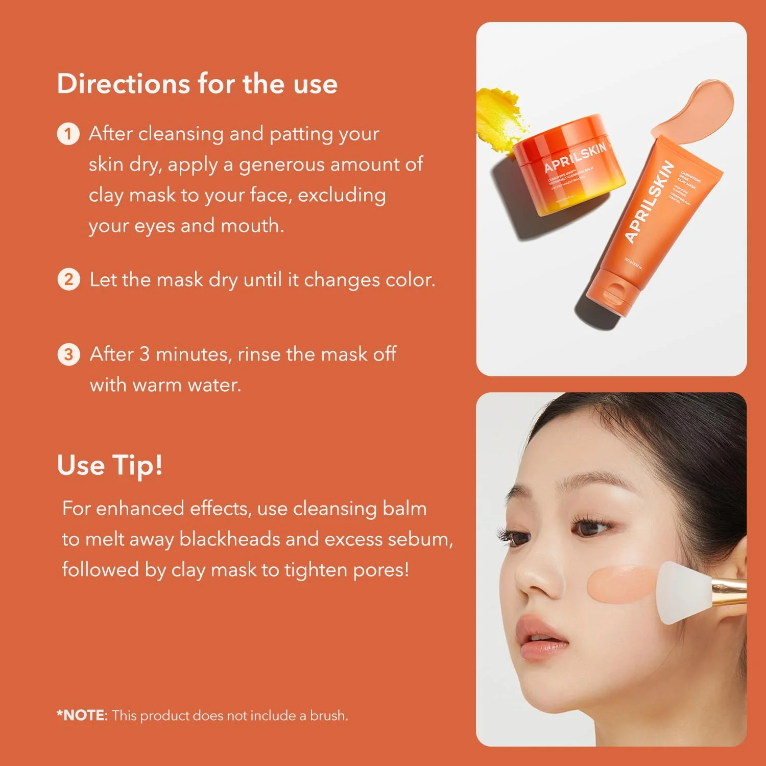 APRILSKIN Carrotene IPMP 3-Min Quick Dry Pore Caring Clay Mask | Kaolin & Zinc PCA | Reduces Pores & Sebum | Cooling Effect | Vegan | Gentle Exfoliation | Korean Skin Care | 100g 3.52 oz. - Image 4