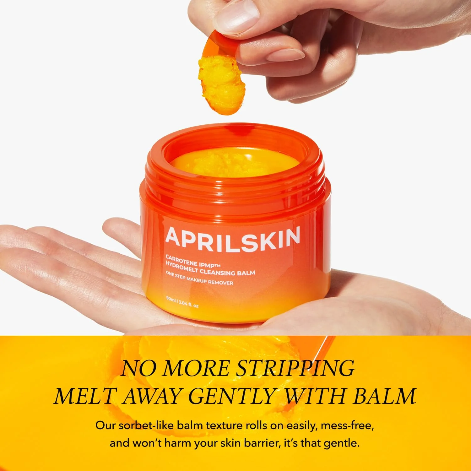 APRILSKIN Carrotene IPMP Hydromelt Cleansing Balm, 3.04 fl.oz, Noncomedogenic, Grapefruit Peel Oil, O-Cymen-5-Ol helps reduce blackheads & breakouts, for sensitive & oily skin, Korean Skincare - Image 8