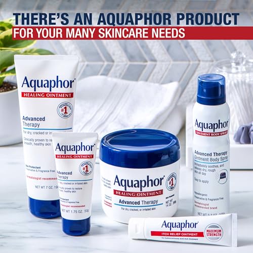 Aquaphor Healing Ointment Advanced Therapy Skin Protectant Skin Care Set, Body Moisturizer for Dry Skin, Minor Cuts and Burns, Dry Cuticles, Cracked Heels, Hands and Lips, 14 Oz Jar + 1.75 Oz Tube - Image 5