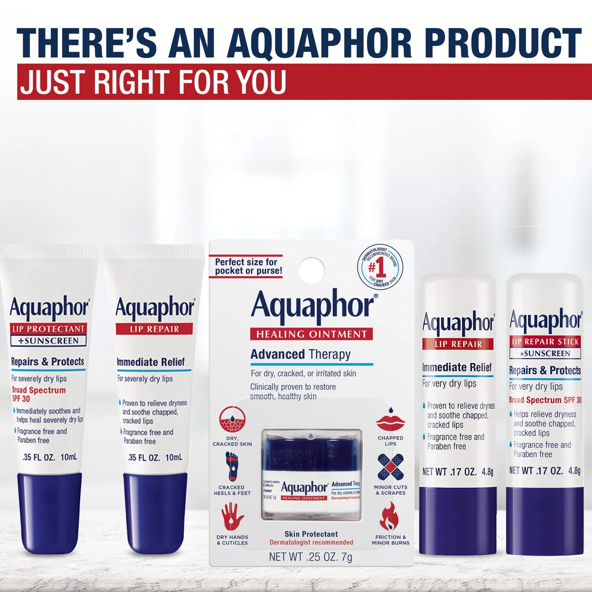 Aquaphor Lip Repair Ointment, Moisturizing Lip Balm Pack, Relieves Dryness, 0.35 Tube, Pack of 2 - Image 6