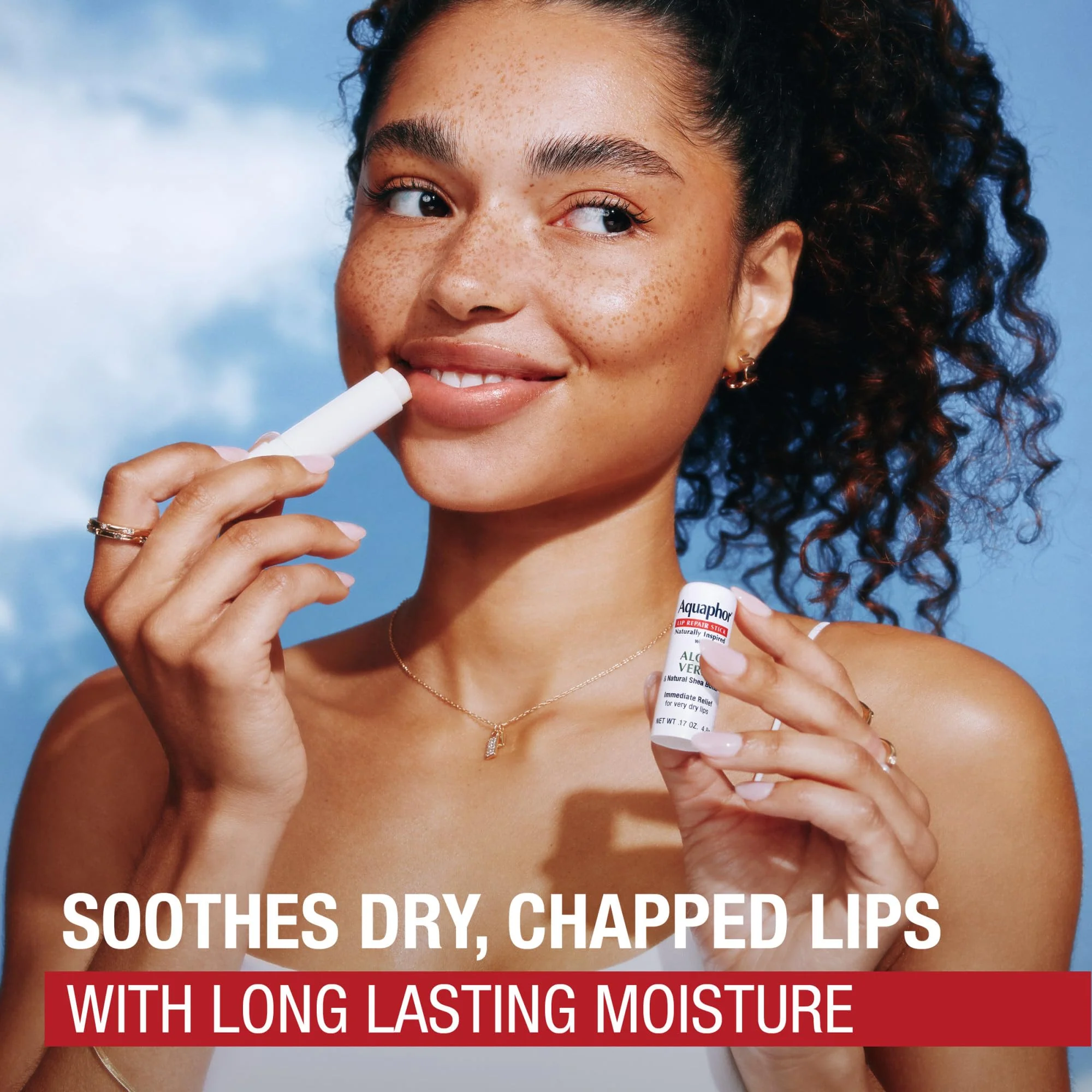 Aquaphor Naturally Inspired Lip Repair Stick with Aloe Vera and Natural Shea Butter, Hydrating Lip Balm Immediately Relieves Dryness, 0.17 Oz Stick - Image 6