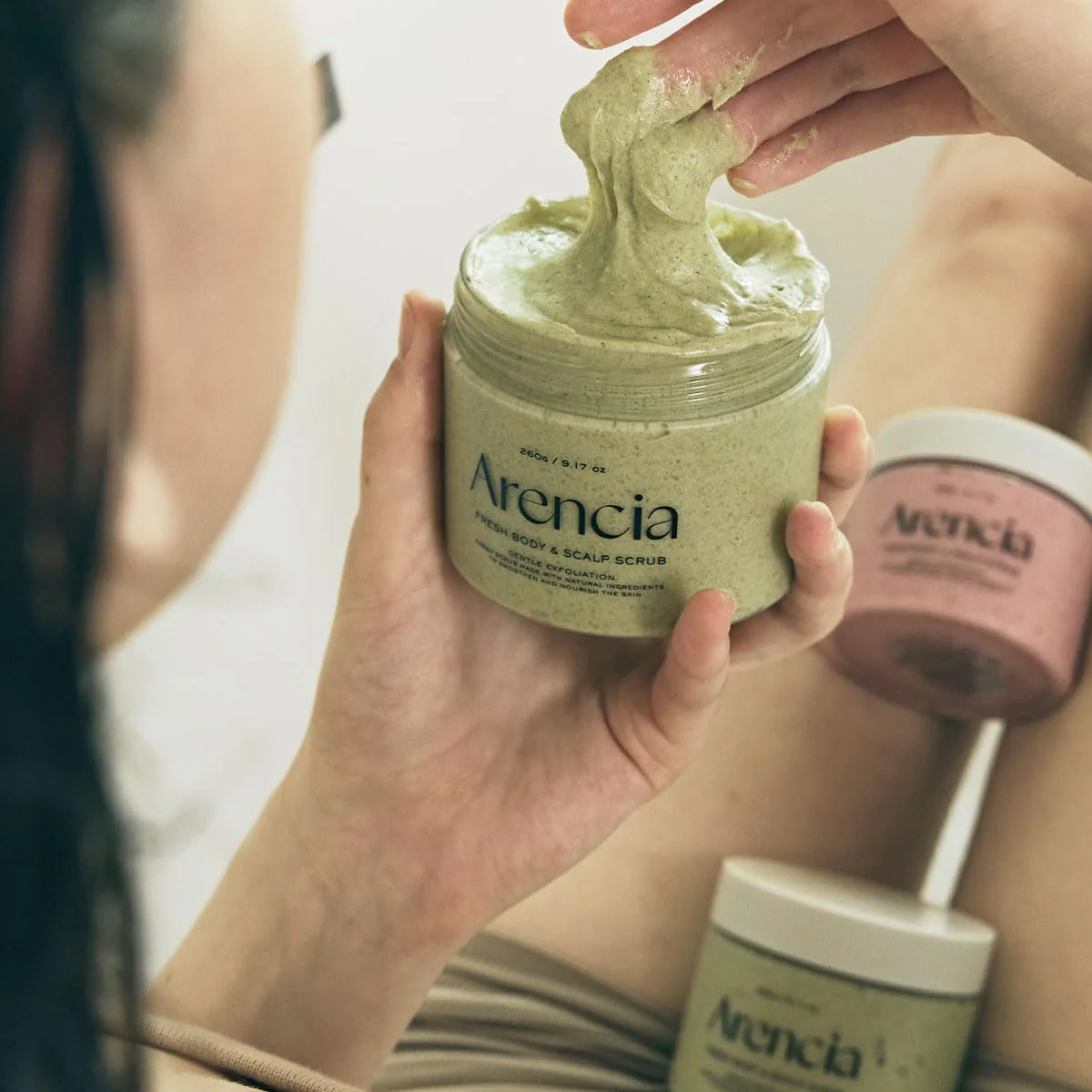 Arencia Fresh Cloud Sea Salt Body & Scalp Scrub (Mint)- Gentle Exfoliation for Softer, Refreshed Skin and Scalp, Korean Skin Care - Image 2
