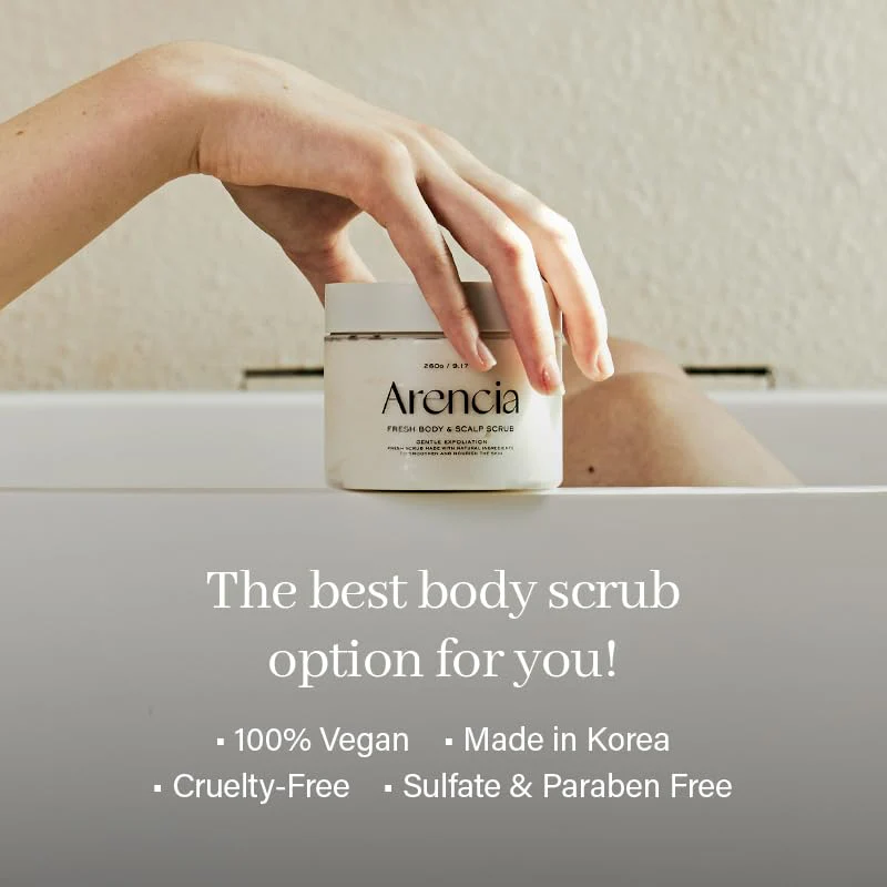 Arencia Fresh Cloud Sea Salt Body & Scalp Scrub (Pink) - Gentle Exfoliation for Softer, Refreshed Skin and Scalp, Korean Skin Care - Image 5