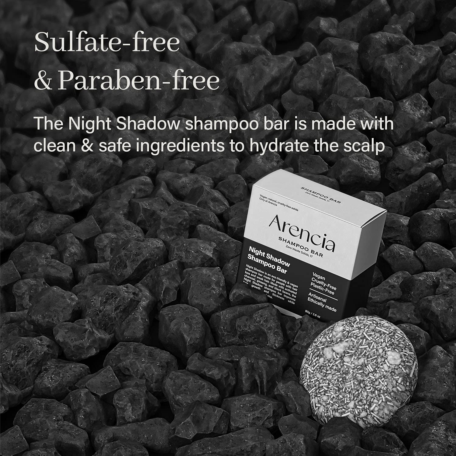ARENCIA Night Shadow Biotin Shampoo Bar for Regrowth & Hair loss, Darkening, Gray Hair | Strengthening & Volumizing | Normal to Oily Hair | Vegan, Natural, pH balanced, Sulfate free - Image 6