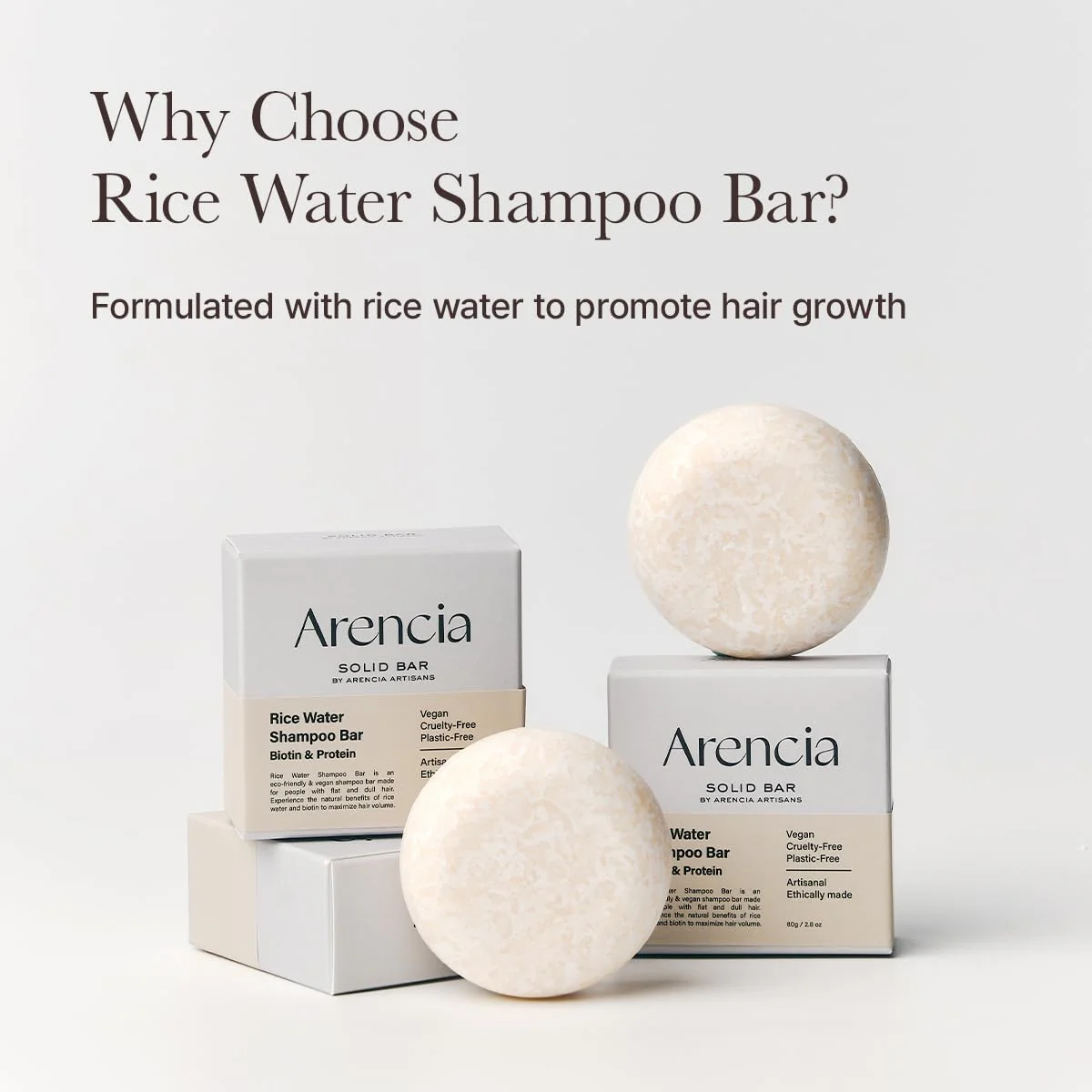 ARENCIA Rice Water Shampoo Bar for Hair Growth & Strengthening, All Natural Formula with Biotin & Protein - Image 6