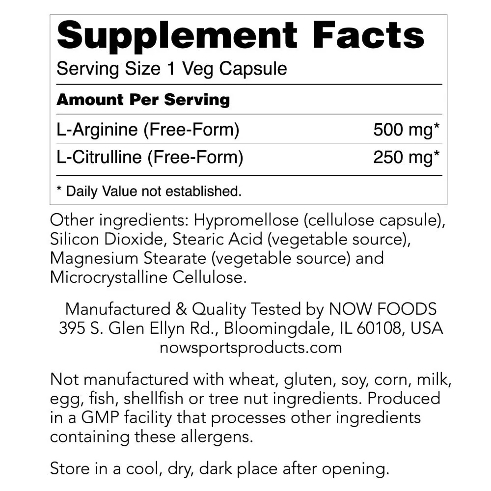 Arginine & Citrulline 500/250mg - 120 Capsules (2 Pack) - Image 6