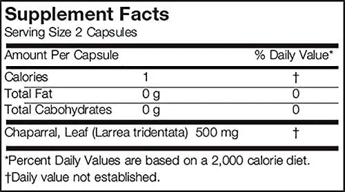 Arizona Natural Chaparral (Larrea tridentata), 500 mg, 180 Capsules - Image 2