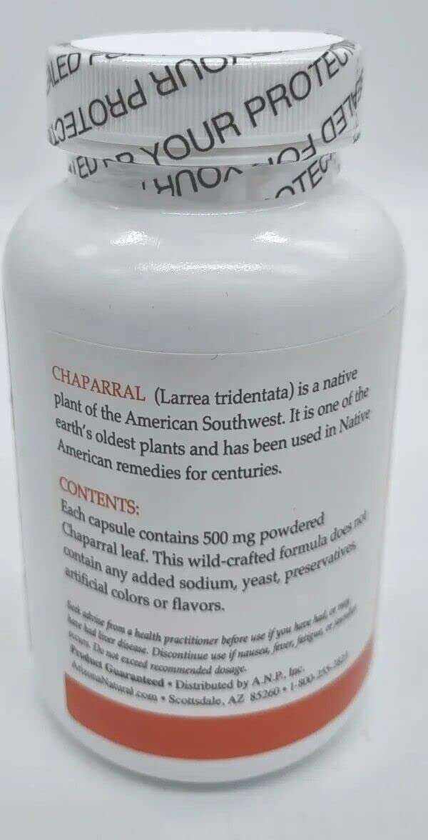 Arizona Natural Chaparral (Larrea tridentata), 500 mg, 180 Capsules - Image 5