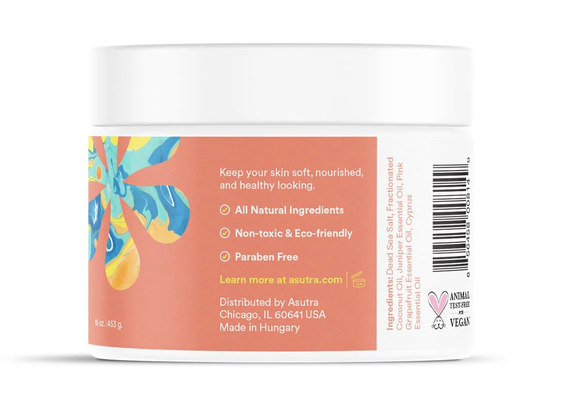 ASUTRA Dead Sea Bath Salts (Skin Rejuvenator), 16 oz - Soak in Rich & Vital Healing Minerals - Pamper & Soften Skin with Grapefruit, Juniper, & Cypress Essential Oils - Image 7