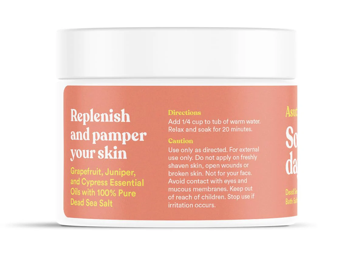 ASUTRA Dead Sea Bath Salts (Skin Rejuvenator), 16 oz - Soak in Rich & Vital Healing Minerals - Pamper & Soften Skin with Grapefruit, Juniper, & Cypress Essential Oils - Image 8
