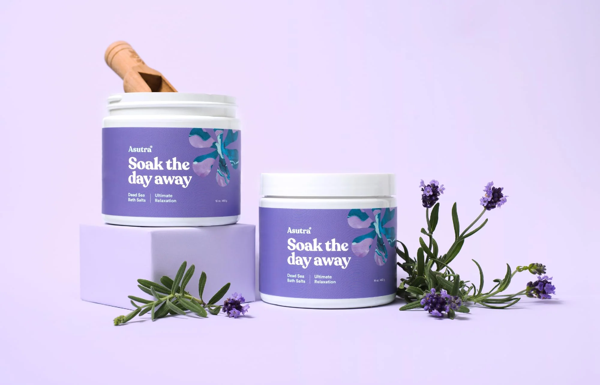 ASUTRA Dead Sea Bath Salts (Ultimate Relaxation), 16 oz - Soak in Rich & Vital Healing Minerals - Relax & Calm Your Mood with Lavender, Cedarwood, & Marjoram Essential Oils - Image 2