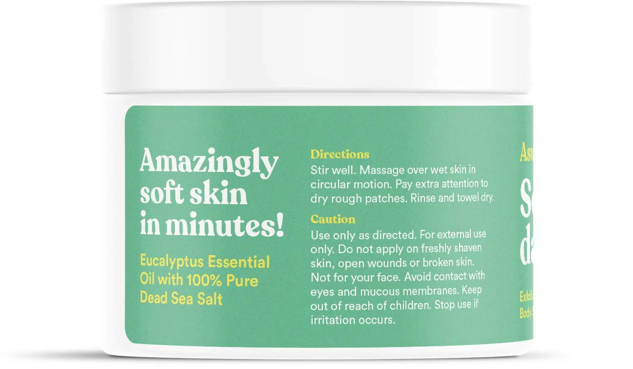 ASUTRA Dead Sea Salt Essential Oil Body Scrub Exfoliator (Invigorating Eucalyptus), 16 oz - Ultra Hydrating, Gentle, & Moisturizing - Coconut, Eucalyptus, and Marjoram Oils - Image 8