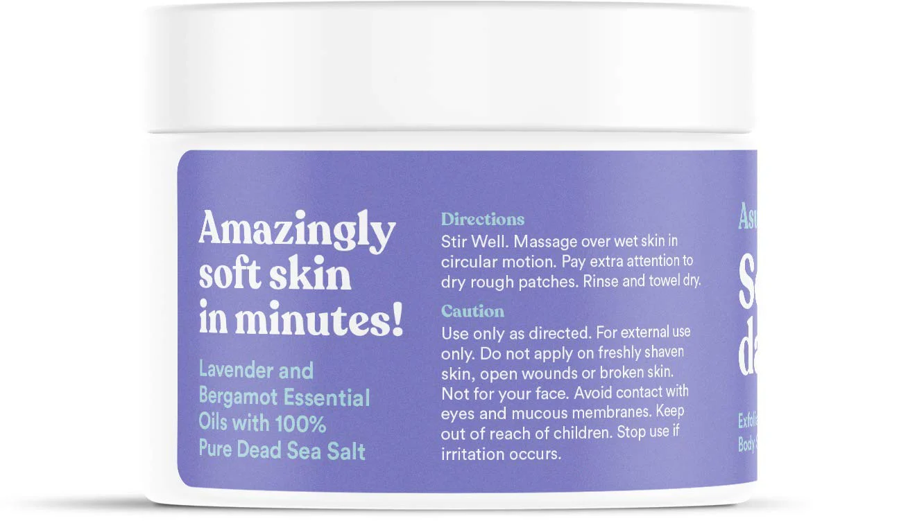ASUTRA Dead Sea Salt Essential Oil Body Scrub Exfoliator (Soothing Lavender), 16 oz - Ultra Hydrating, Gentle, & Moisturizing - Coconut, Lavender, and Bergamot Oils - Image 8
