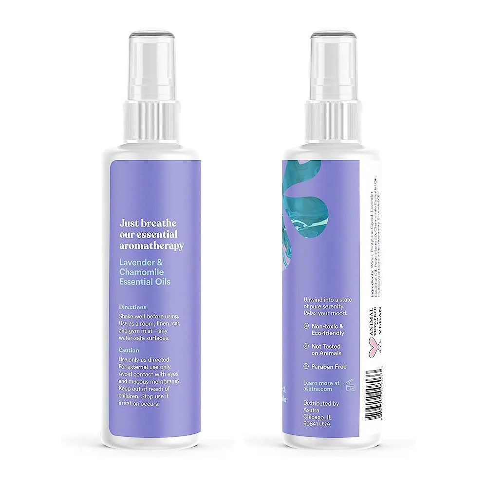 ASUTRA Dorm Set Bundle, 3 Products – Purple Silk Eye Mask Filled with Lavender and Flax Seeds, Melatonin Lotion with Magnesium and Shea Butter, Lavender and Chamomile Aromatherapy Mist - Image 4