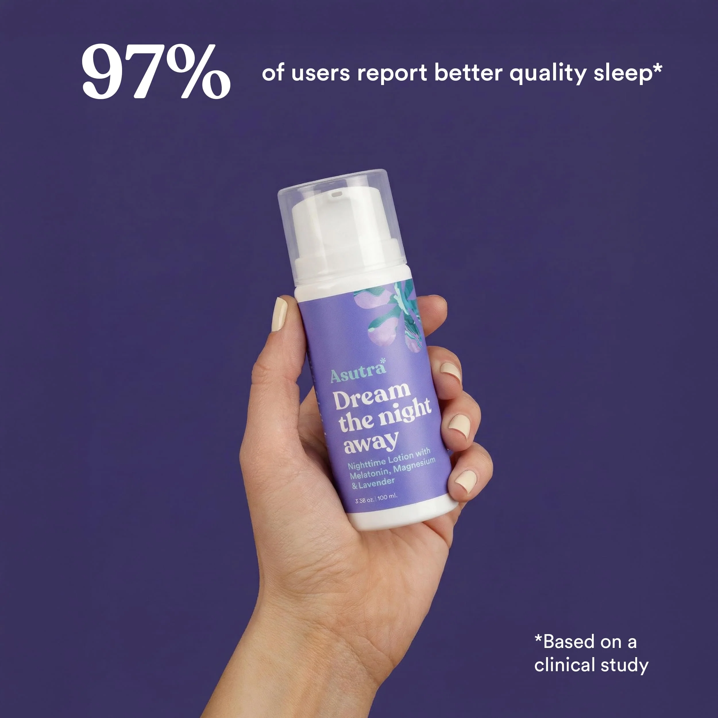 ASUTRA Dream the Night Away Magnesium Lotion for Sleep, Magnesium Cream for Sleep with Melatonin & Shea Butter, Nighttime Lotion Relaxation (Lemongrass, 3.4 fl oz) - Image 2