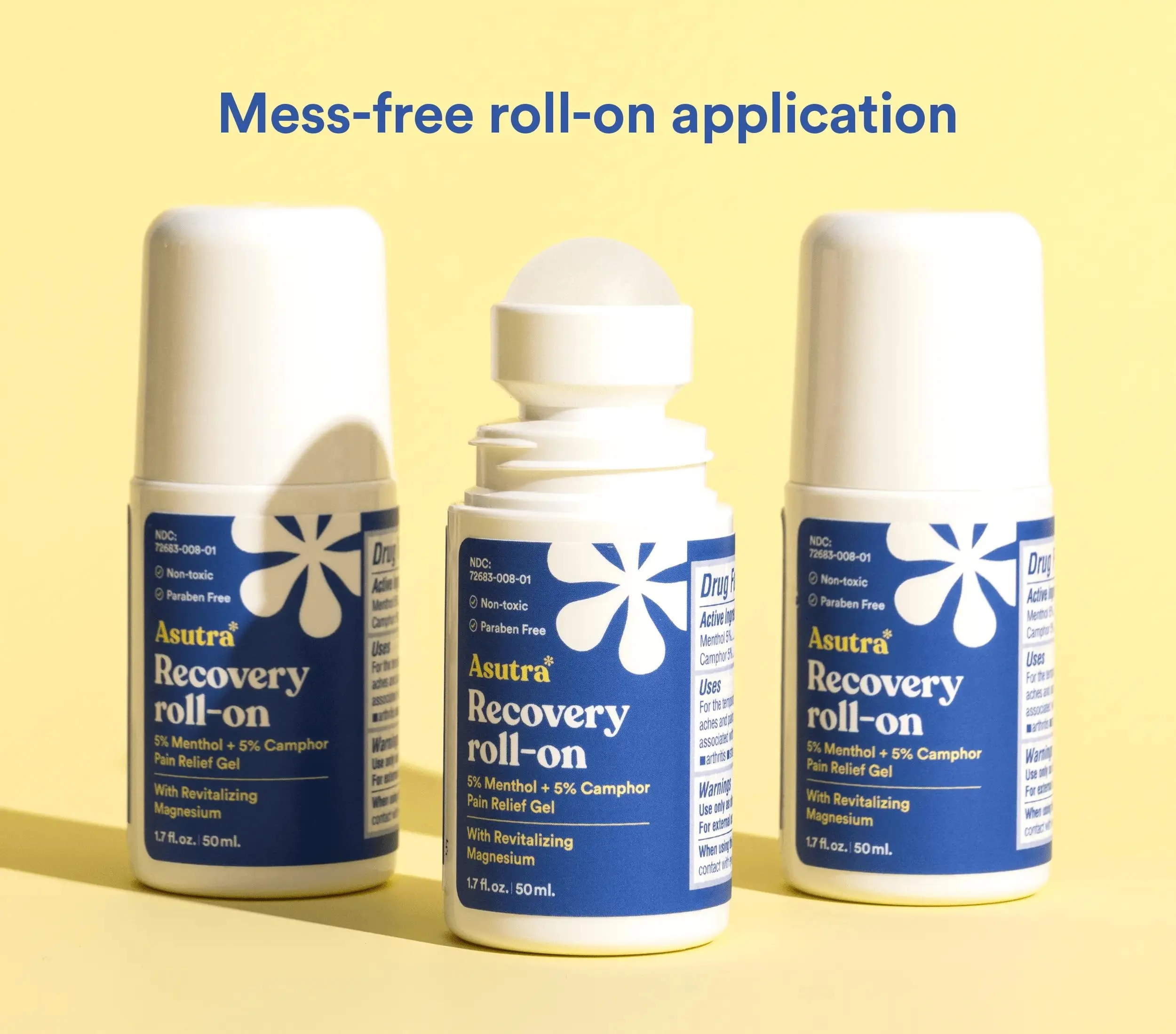 ASUTRA Recovery Roll-On Gel, 1.7 oz - Cooling and Warming Sensation, Temporary Relief from Muscle Discomfort and Soreness, Mess-Free Applicator, Menthol, Camphor, and Premium-Quality Magnesium - Image 8
