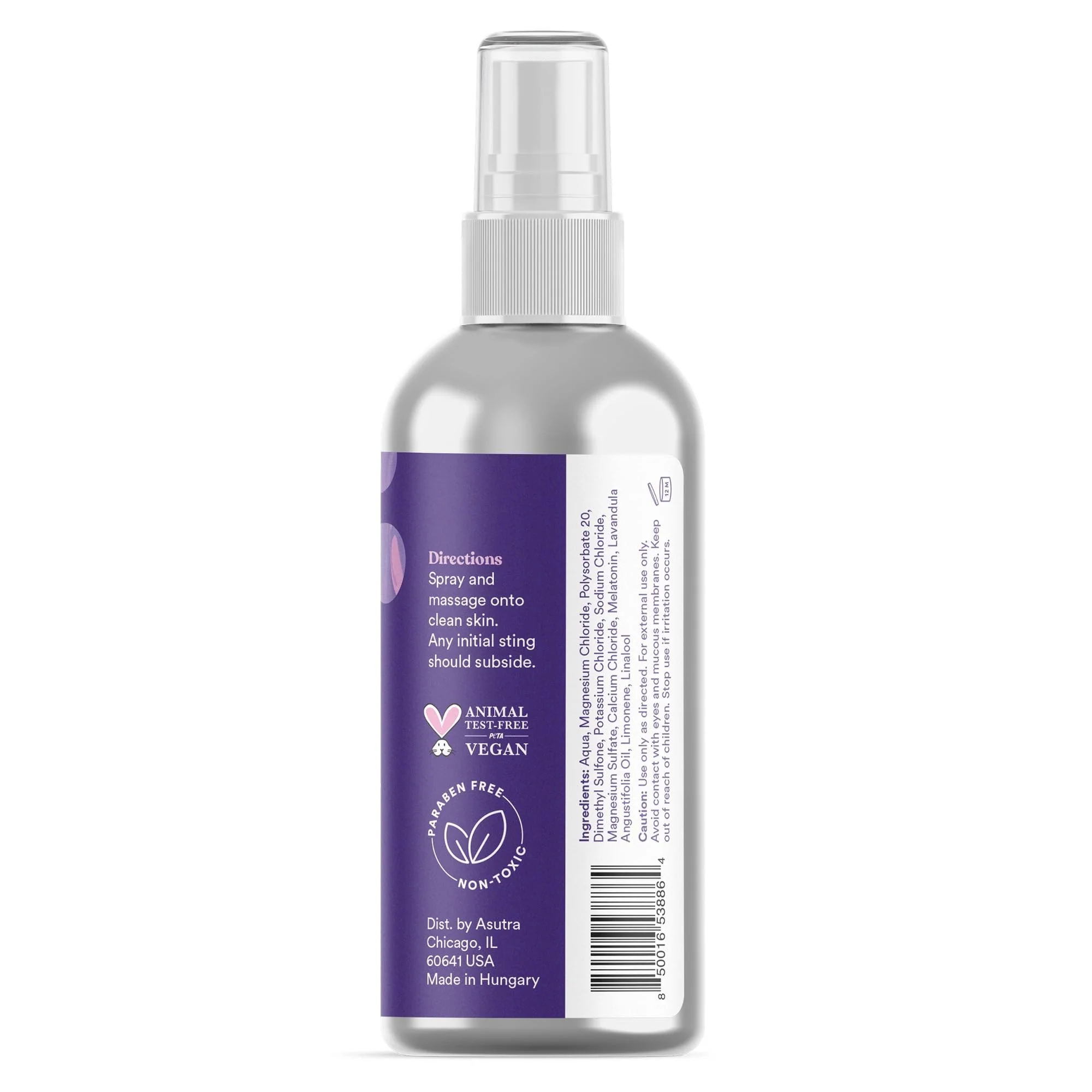 ASUTRA Topical Magnesium Chloride Oil Spray with Lavender and Melatonin, 4 fl oz - Image 3